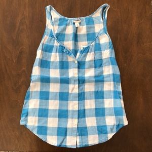 Old Navy blue checkered sleeveless top size XS